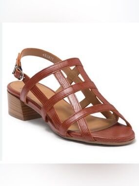 Aquatalia Harlie Leather cage Sandal in Russel
